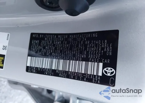 2025 Toyota Corolla Le from USA, damaged, VIN 5YFB4MDEXSP229739